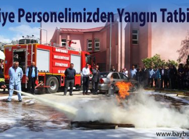 İtfaiye Personelinden Yangın Tatbikatı