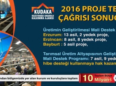 2016 Yılı Proje Teklif Çağrısı Sonuçları açıklandı