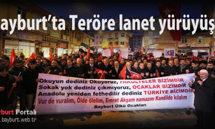 Bayburt’ta Teröre lanet yürüyüşü