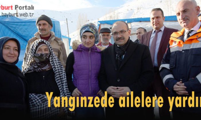 Yangınzede ailelere yardım