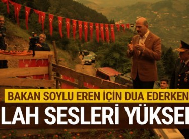 Bakan Soylu Eren Bülbül’ün kabrindeyken silah sesleri yükseldi