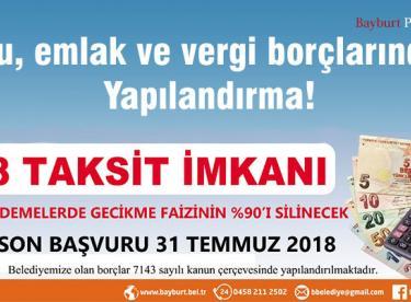 Su, emlak ve vergi borçlarında yapılandırma!
