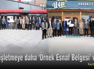 İki işletmeye daha ‘Örnek Esnaf Belgesi’ verildi