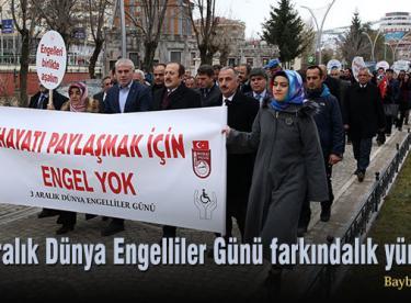 Bayburt’ta 3 Aralık Dünya Engelliler Günü farkındalık yürüyüşü
