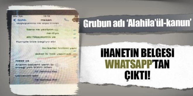 İhanetin belgesi WhatsApp’tan çıktı
