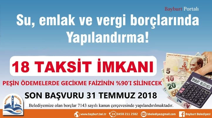 Su, emlak ve vergi borçlarında yapılandırma!