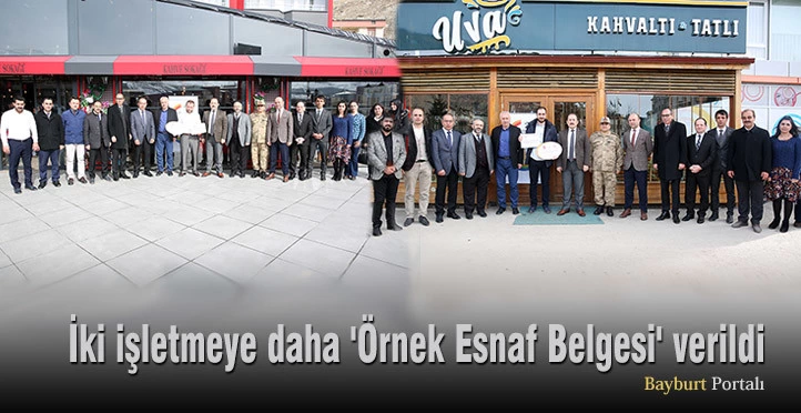 İki işletmeye daha ‘Örnek Esnaf Belgesi’ verildi