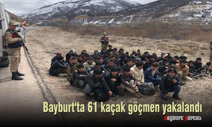 Bayburt’ta 61 kaçak göçmen yakalandı