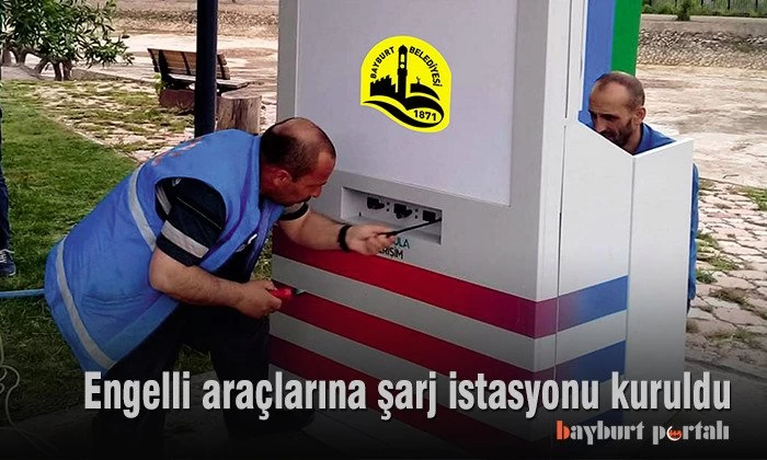 Engelli araçlarına şarj istasyonu kuruldu