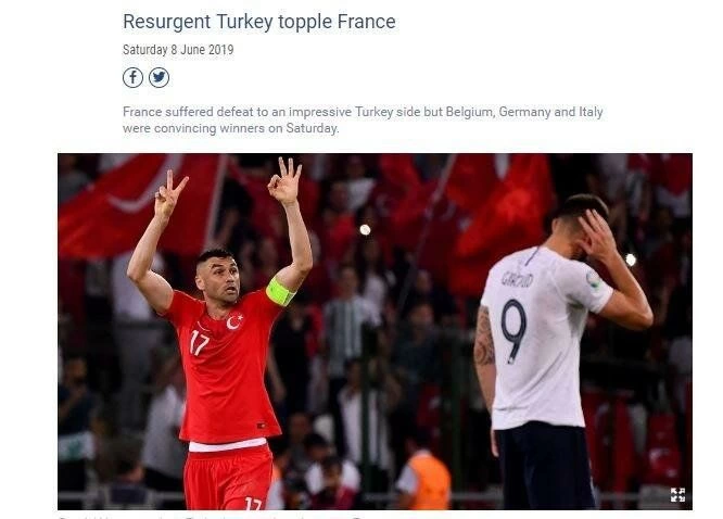 Dirilen Türkiye Fransa'yı devirdi.