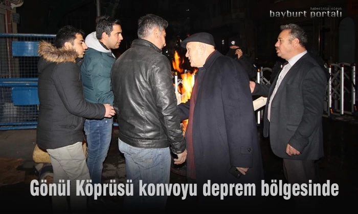 ‘Bayburt’tan Gönül Köprüsü’ konvoyu deprem bölgesinde