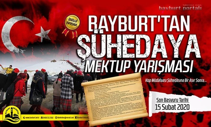 Bayburt’ta ödüllü ‘Şühedaya Mektup Yarışması’