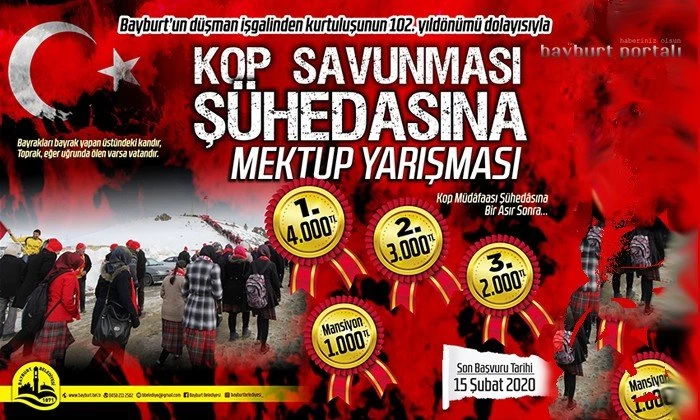 Kop Şehitlerine Mektup yarışması ödülleri belirlendi