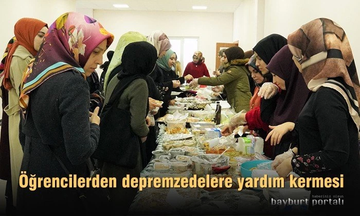 Bayburt’ta öğrencilerden depremzedelere yardım kermesi