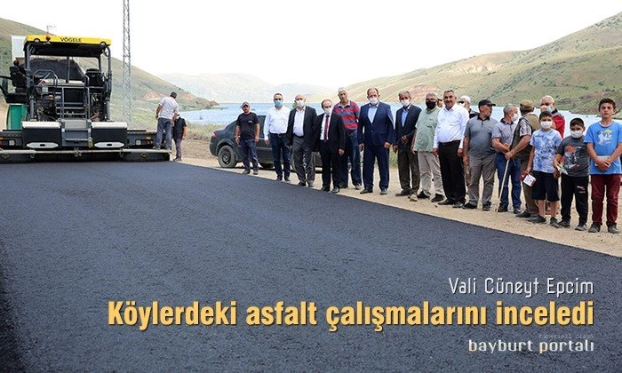 Vali Epcim, köylerde yürütülen asfalt çalışmalarını inceledi