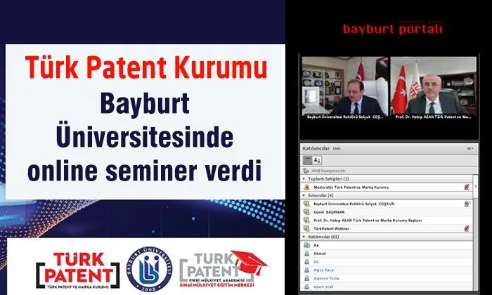 Türk Patent Kurumu, Bayburt Üniversitesinde online seminer verdi