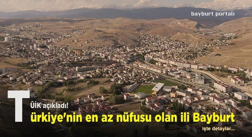Türkiye’nin en az nüfusu olan ili Bayburt oldu