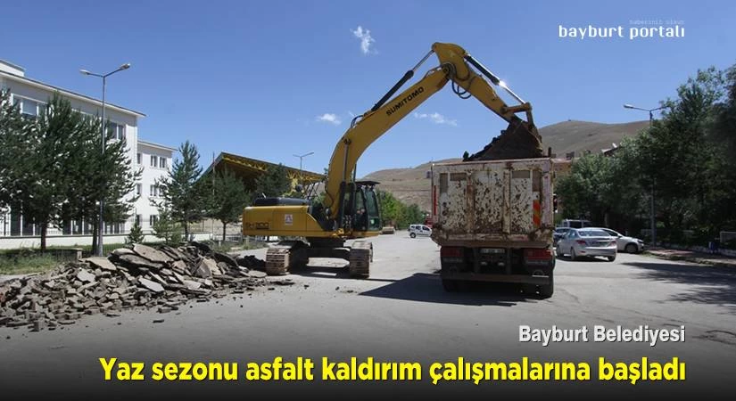 Bayburt Belediyesi, yaz sezonu asfalt kaldırım çalışmalarına başladı