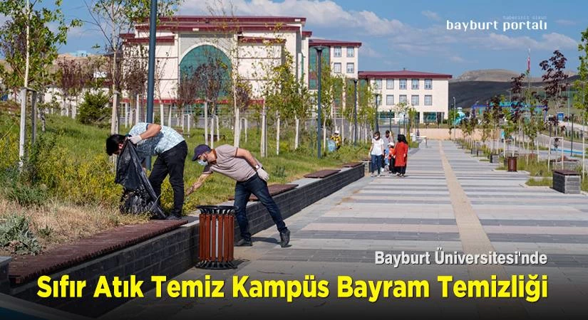 Bayburt Üniversitesi’nde bayram öncesi kampüs temizliği