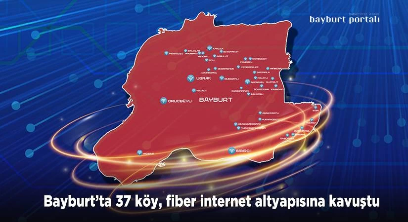 Bayburt’ta 37 köy, fiber internet altyapısına kavuştu