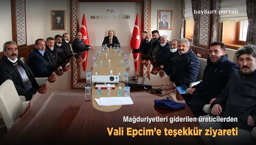 Mağduriyetleri giderilen üreticilerden Vali Epcim’e teşekkür ziyareti