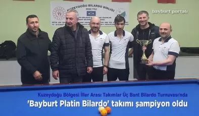 İller Arası Takımlar Üç Bant Bilardo Turnuvası’nda ‘Bayburt’ şampiyon oldu