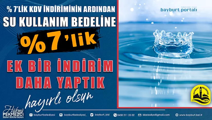 Bayburt Belediyesi, su fiyatlarını ikinci kez düşürdü