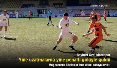 Bayburt Özel İdarespor, uzatmalarda yine penaltı golüyle güldü
