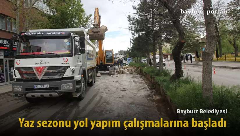 Bayburt Belediyesi, 2022 yılı yaz sezonu yol yapım çalışmalarına başladı
