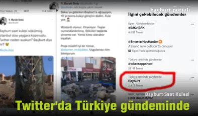 Bayburt Saat Kulesi, Twitter’da Türkiye gündeminde