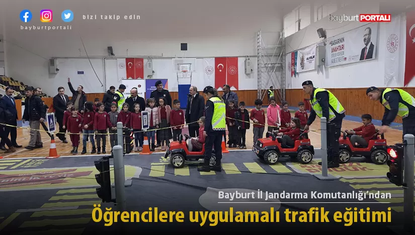 Bayburt’ta 360 öğrenciye uygulamalı trafik eğitimi