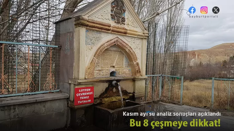 Bayburt’ta Kasım ayında bu 8 çeşmeye dikkat!
