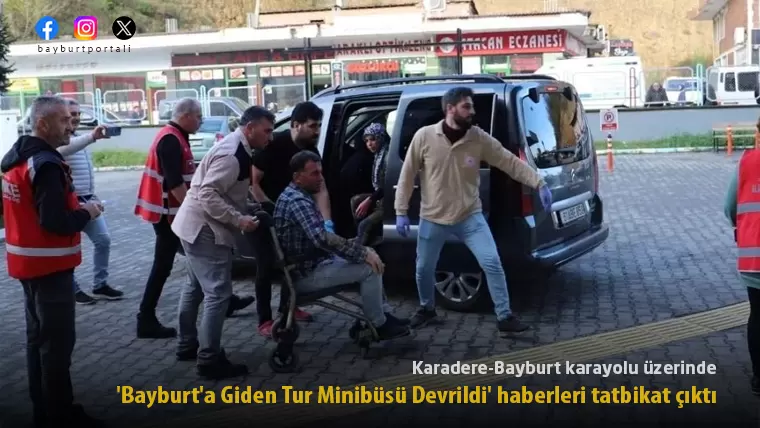 Araklı’da ‘Bayburt’a Giden Tur Minibüsü Devrildi’ haberleri tatbikat çıktı