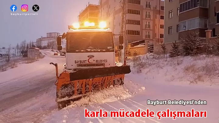 Bayburt Belediyesi’nden karla mücadele çalışmaları