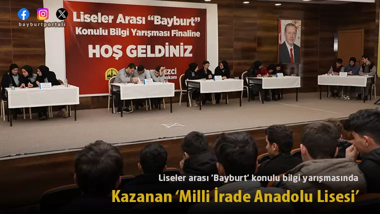 ‘Bayburt’ konulu bilgi yarışmasında kazanan ‘Milli İrade Anadolu Lisesi’