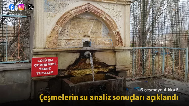 Bayburt’ta çeşmelerin su analiz sonuçları açıklandı (Şubat – 2024)