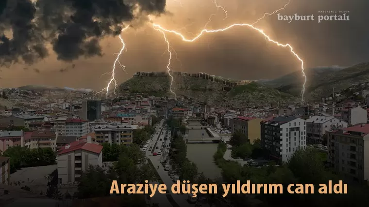 Bayburt’ta araziye düşen yıldırım can aldı