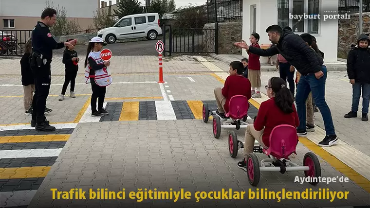 Aydıntepe’de trafik bilinci eğitimiyle çocuklar bilinçlendiriliyor