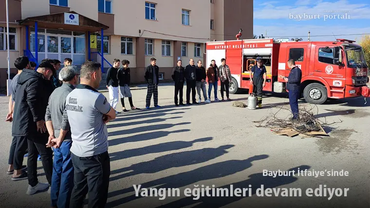 Bayburt İtfaiye’sinde yangın eğitimleri devam ediyor
