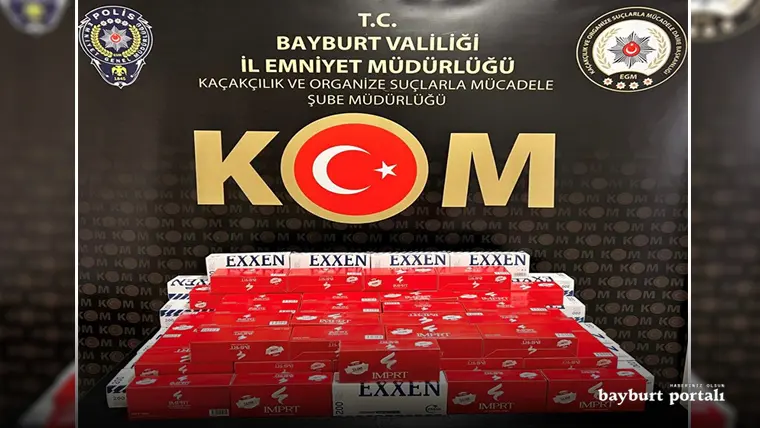 Bayburt Emniyeti, 20 bin adet kaçak makaron ele geçirdi