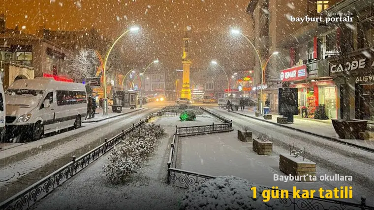 Bayburt’ta okullara 1 gün kar tatili