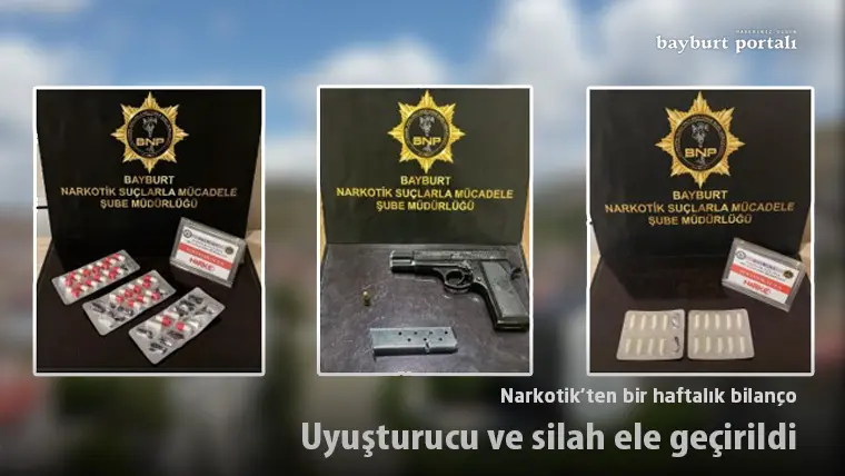 Narkotik’ten bir haftalık bilanço: Uyuşturucu ve silah ele geçirildi