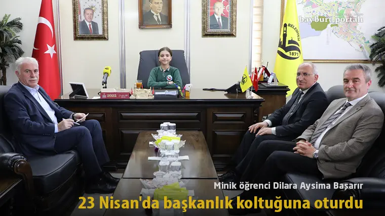 Minik öğrenci Dilara Aysima Başarır, 23 Nisan’da başkanlık koltuğuna oturdu
