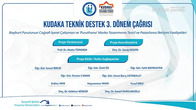 Bayburt Üniversitesi’nin “Purut” için coğrafi işaret projesine KUDAKA’dan destek