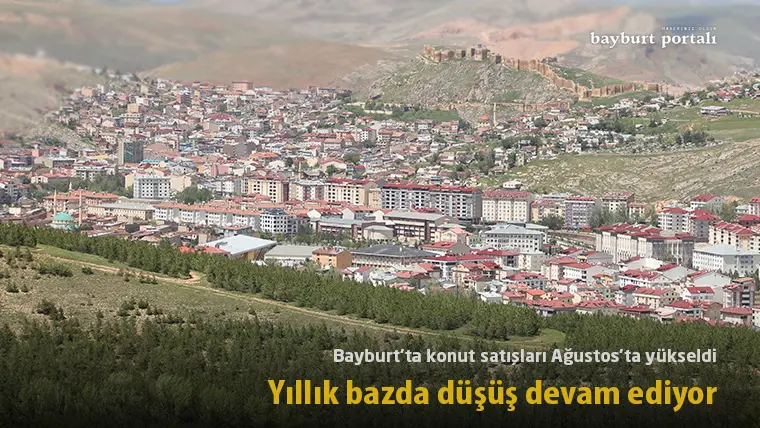 Bayburt’ta konut satışları Ağustos’ta yükseldi, yıllık bazda düşüş sürüyor