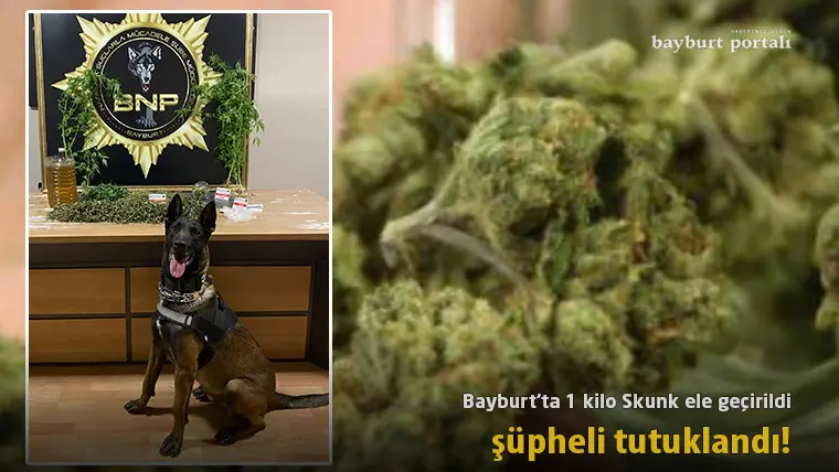 Bayburt’ta 1 kilo Skunk ele geçirildi, şüpheli tutuklandı!