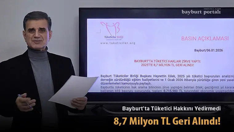 Bayburt’ta Tüketici Hakkını Yedirmedi: 8,7 Milyon TL Geri Alındı!