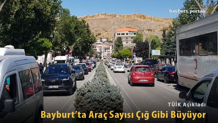 Bayburt’ta Trafikteki Araç Sayısı Çığ Gibi Büyüyor