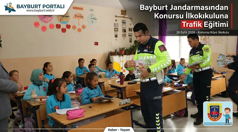 Bayburt Jandarması’ndan Konursu İlkokulu’na Trafik Eğitimi