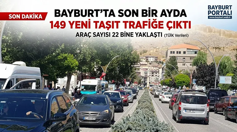 Bayburt’ta Son Bir Ayda 149 Yeni Taşıt Trafiğe Çıktı